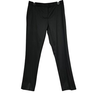 Burberry London England Wool Blend Straight Leg Dress Pants Black Women's Size 8